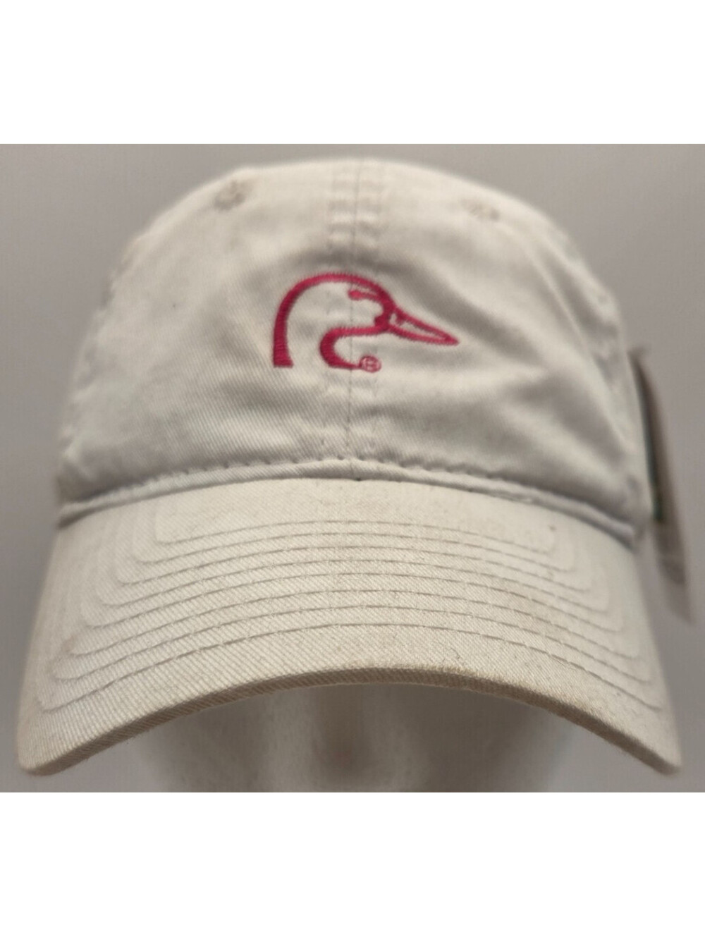 Ducks Unlimited Adjustable Hat Cap White Pink Logo Licensed Outdoor Cap NWT